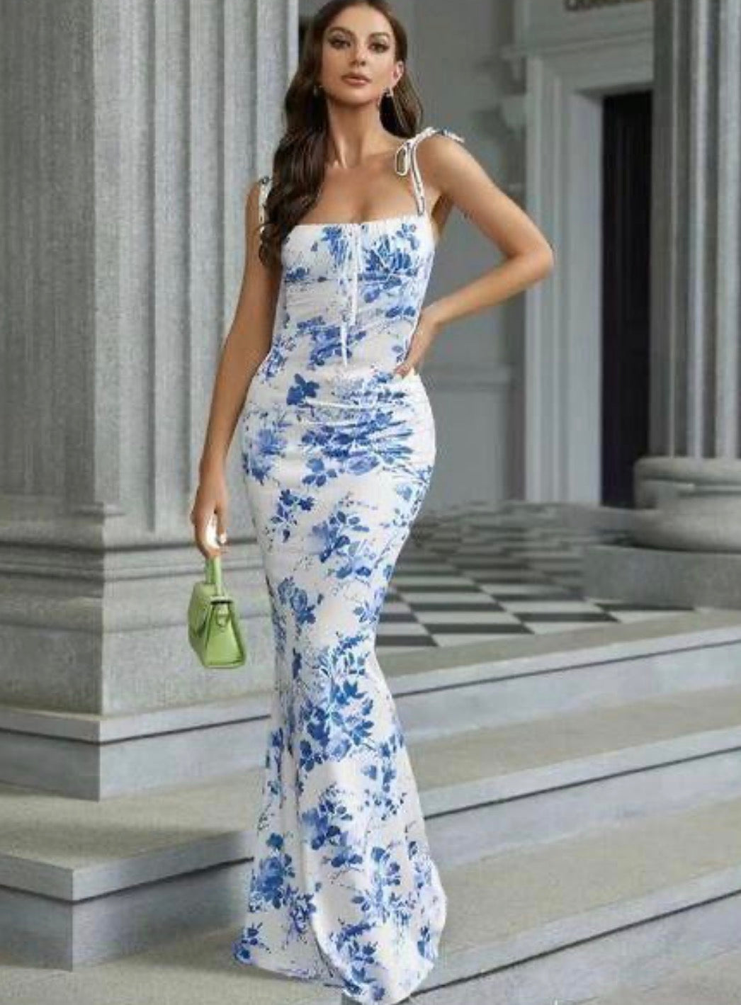 Women’s summer sleeveless long flower pattern dress