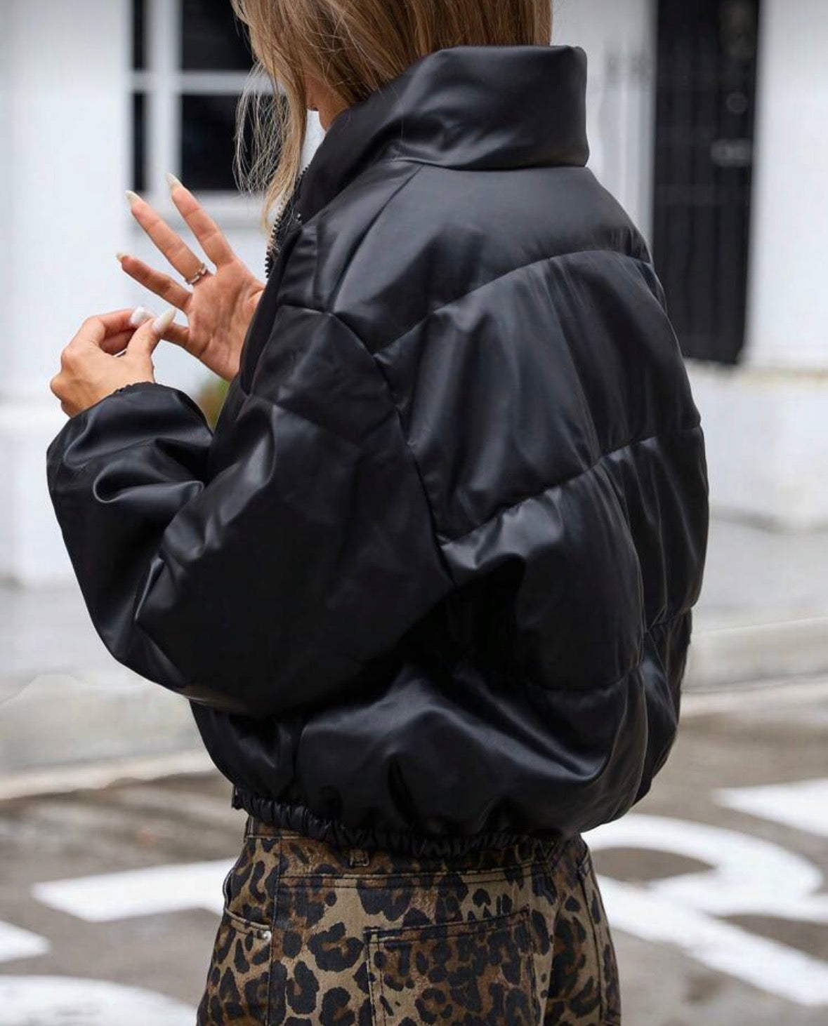 Women's Solid Color Long Sleeve Zipper Front Short Padded Coat For Winter Clothes Fall Cloth For Women