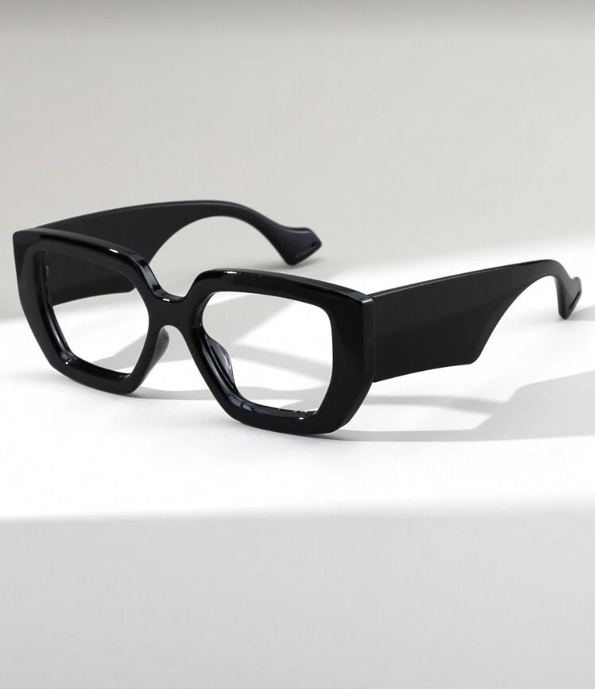 1pc Women's Vintage Print Square Non-Prescription Glasses