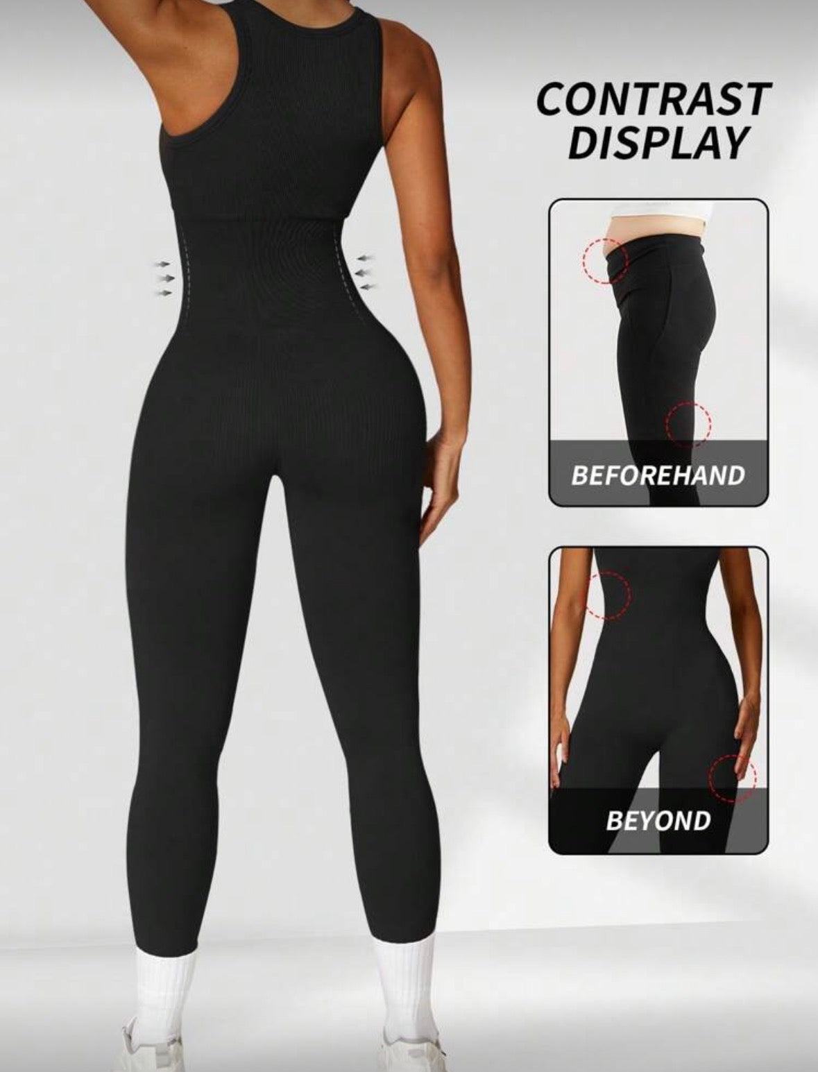 Black sexy yoga shapewear bodysuit for women