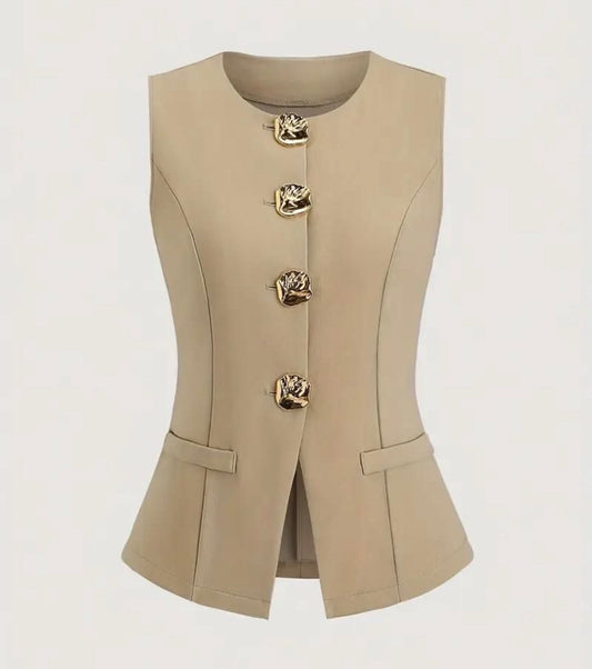 Women’s sleeveless elegant button cardigan vest