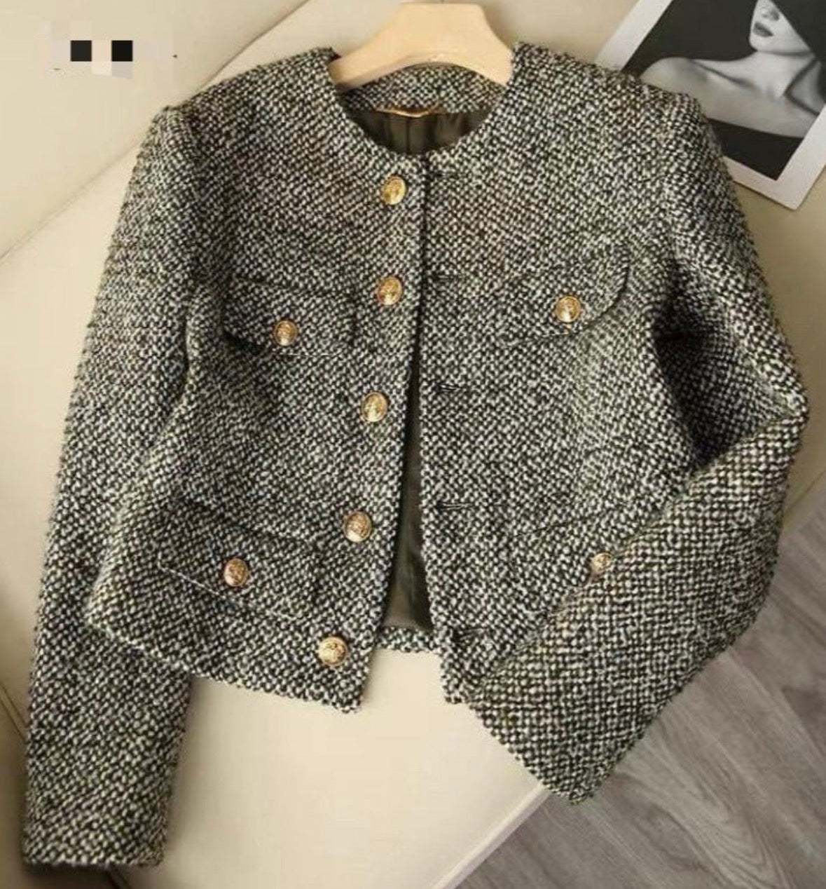 PREMIUM TWEED CONTRAST BINDING JACKET