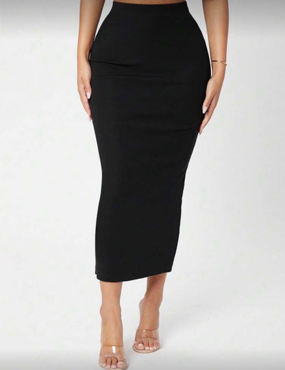 Elegant Solid Color High Waist Slim Fit Skirt, Suitable For Commuting