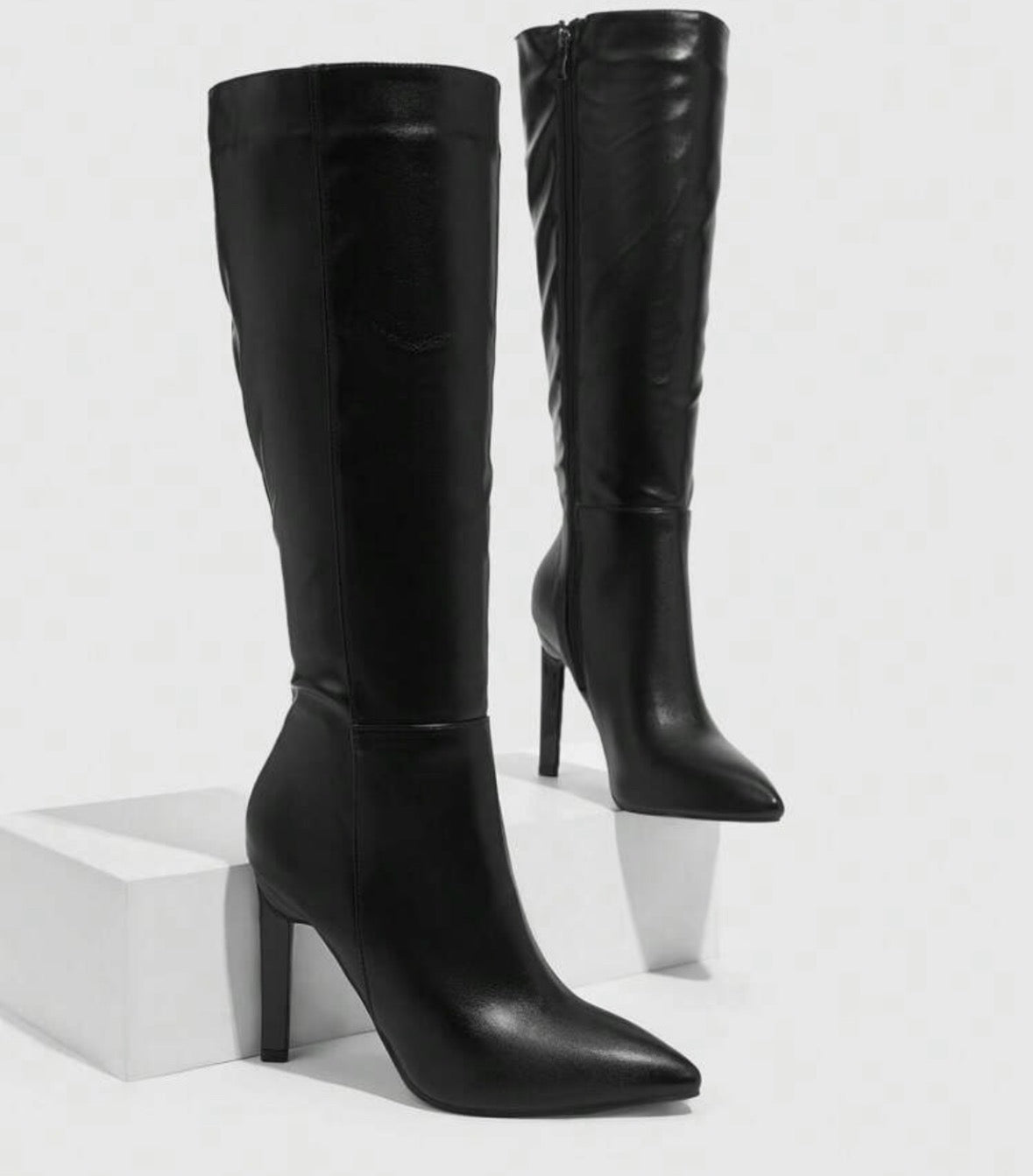 Solid Color Fashion Over-The-Knee Boots, Heels Suitable For Party Outfits