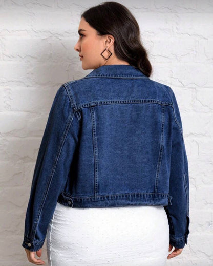 Elegant stylish women’s   Flap Pocket Denim Jacket