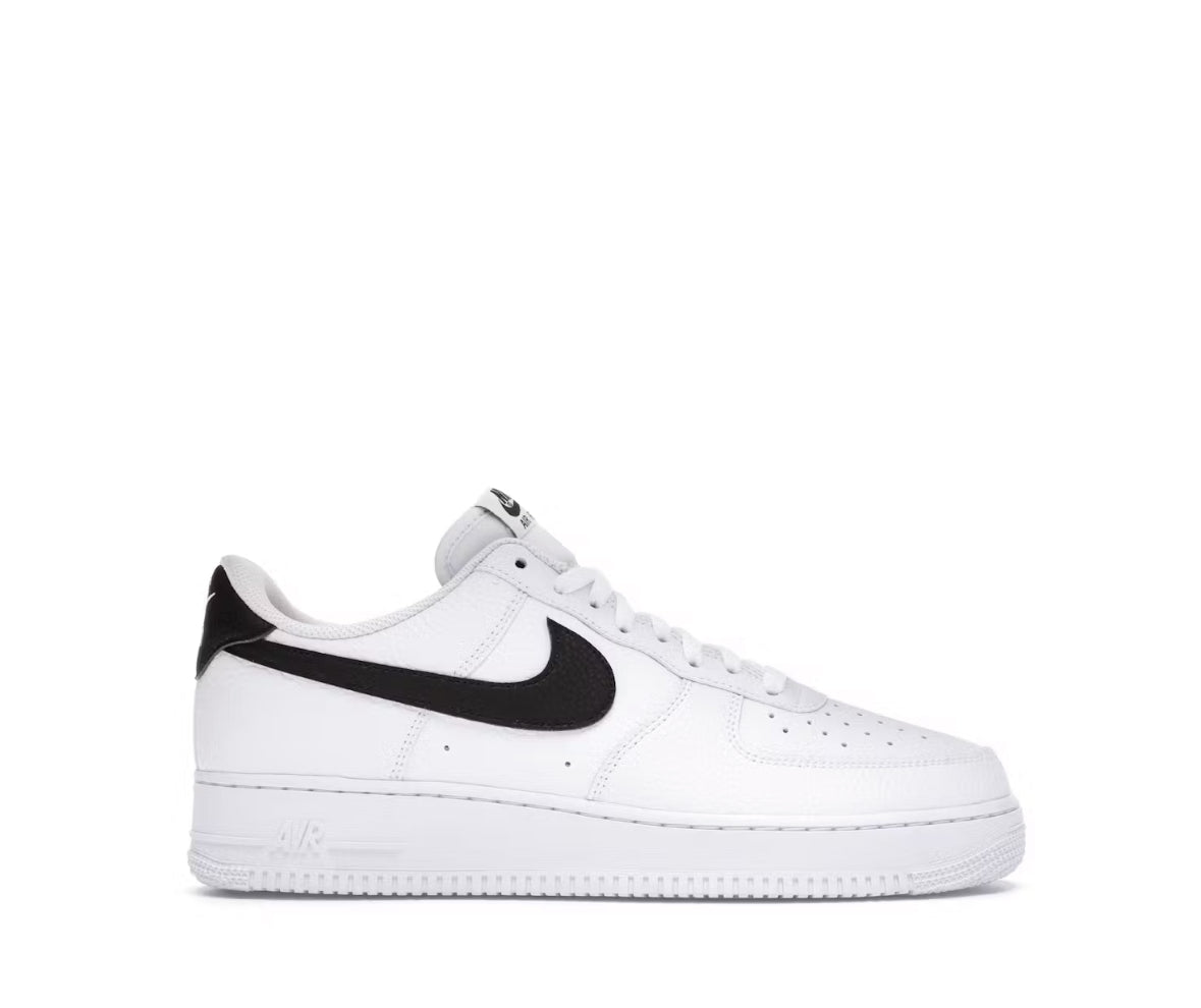 Nike Air Force 1 Low white black pebbled leather