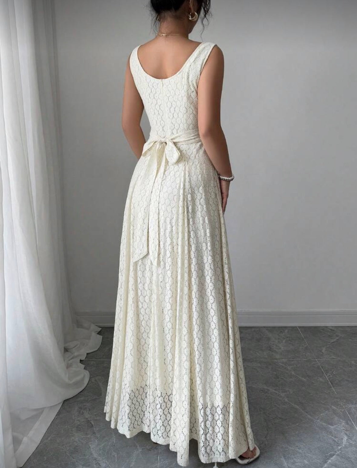 White floral dress sleeveless button