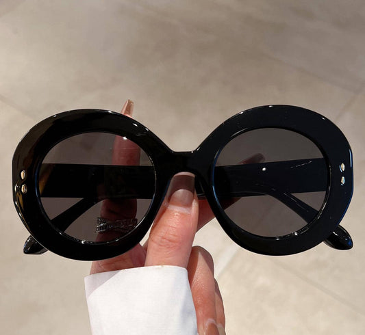 1pair Stylish Women Oversized Round Frame Fashion Glasses