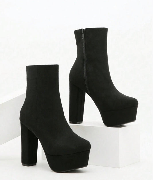 Women's Fashion Versatile Commute Chunky Heel Knee-High Boots For Christmas