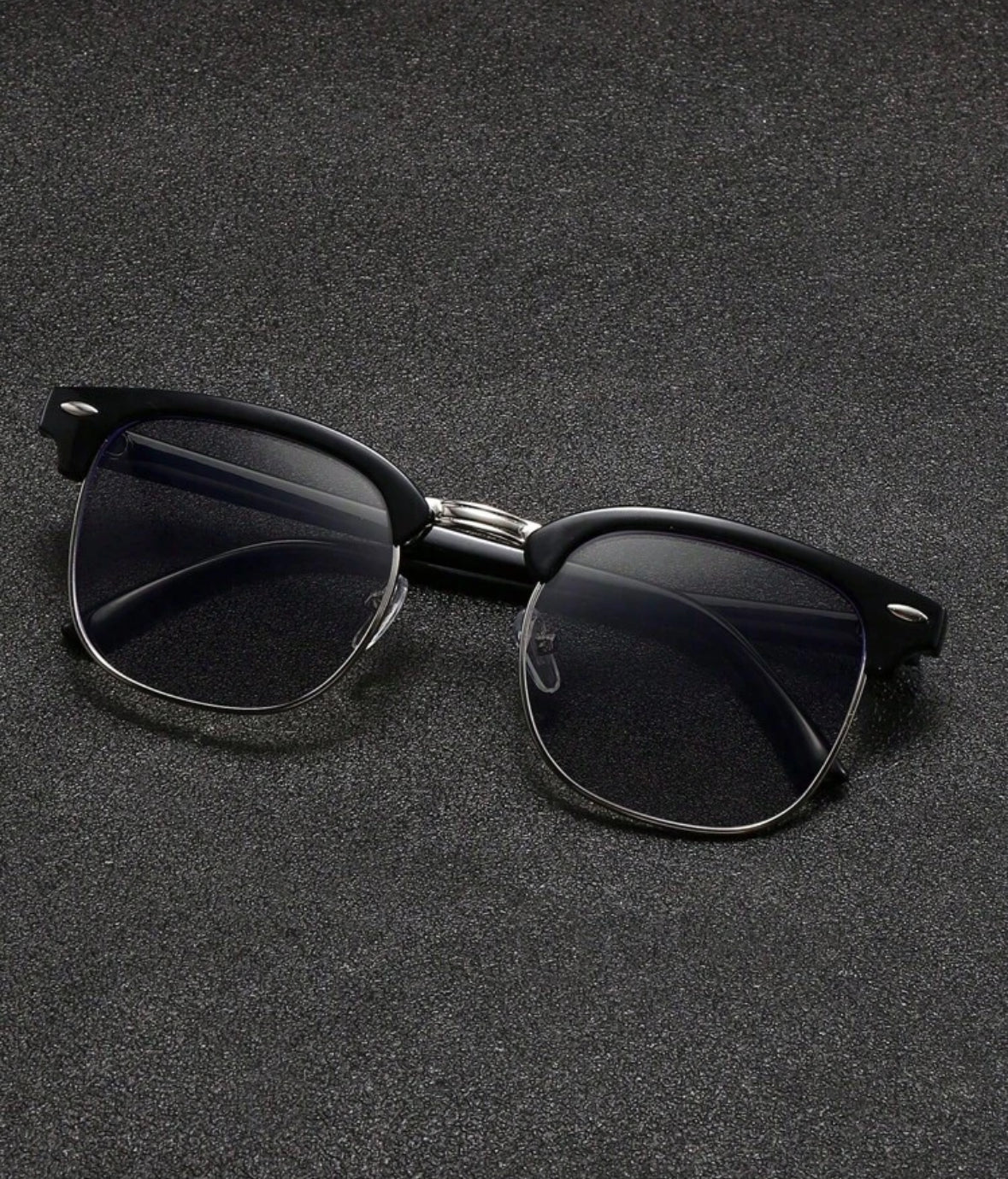 1pc Fashionable Half-Frame Black Fashion Glasses, Summer Beach Wear For Men