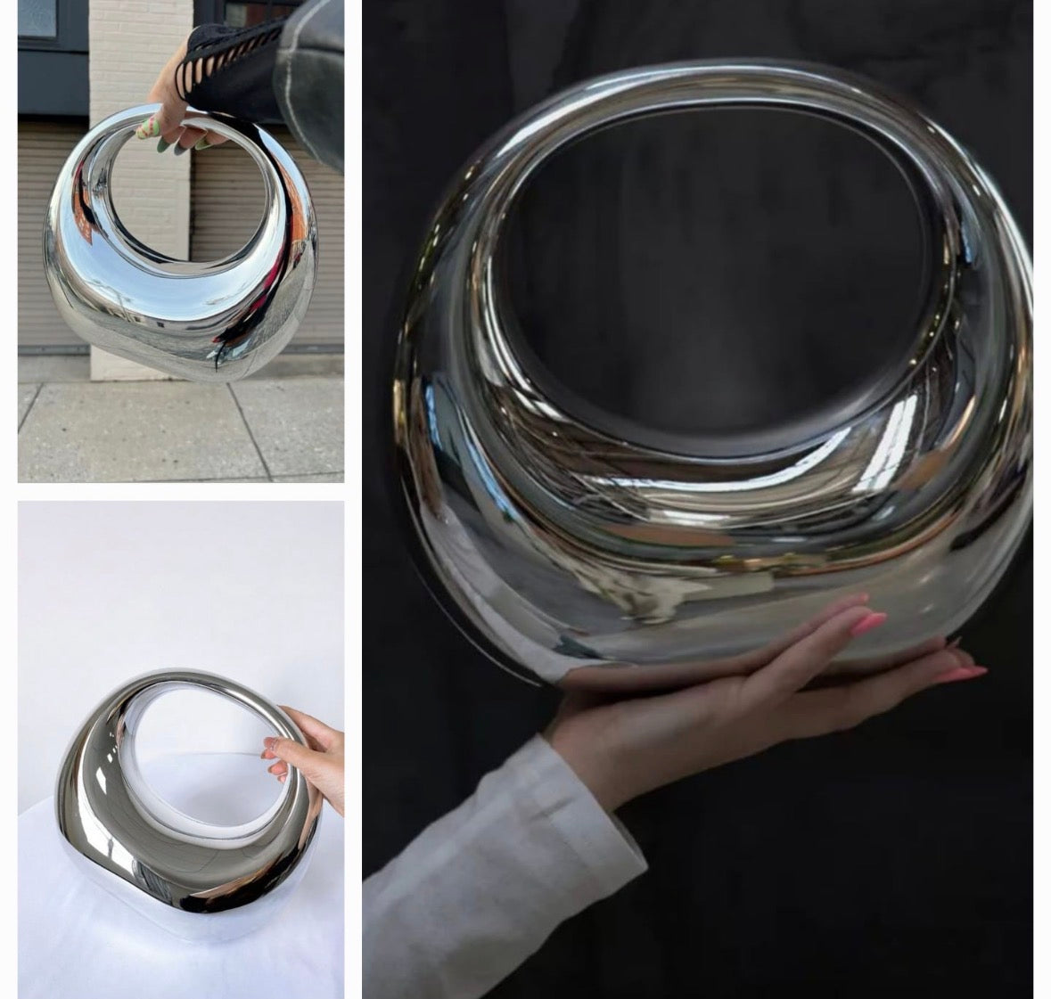 Elegant sophisticated silver clutch bag for women