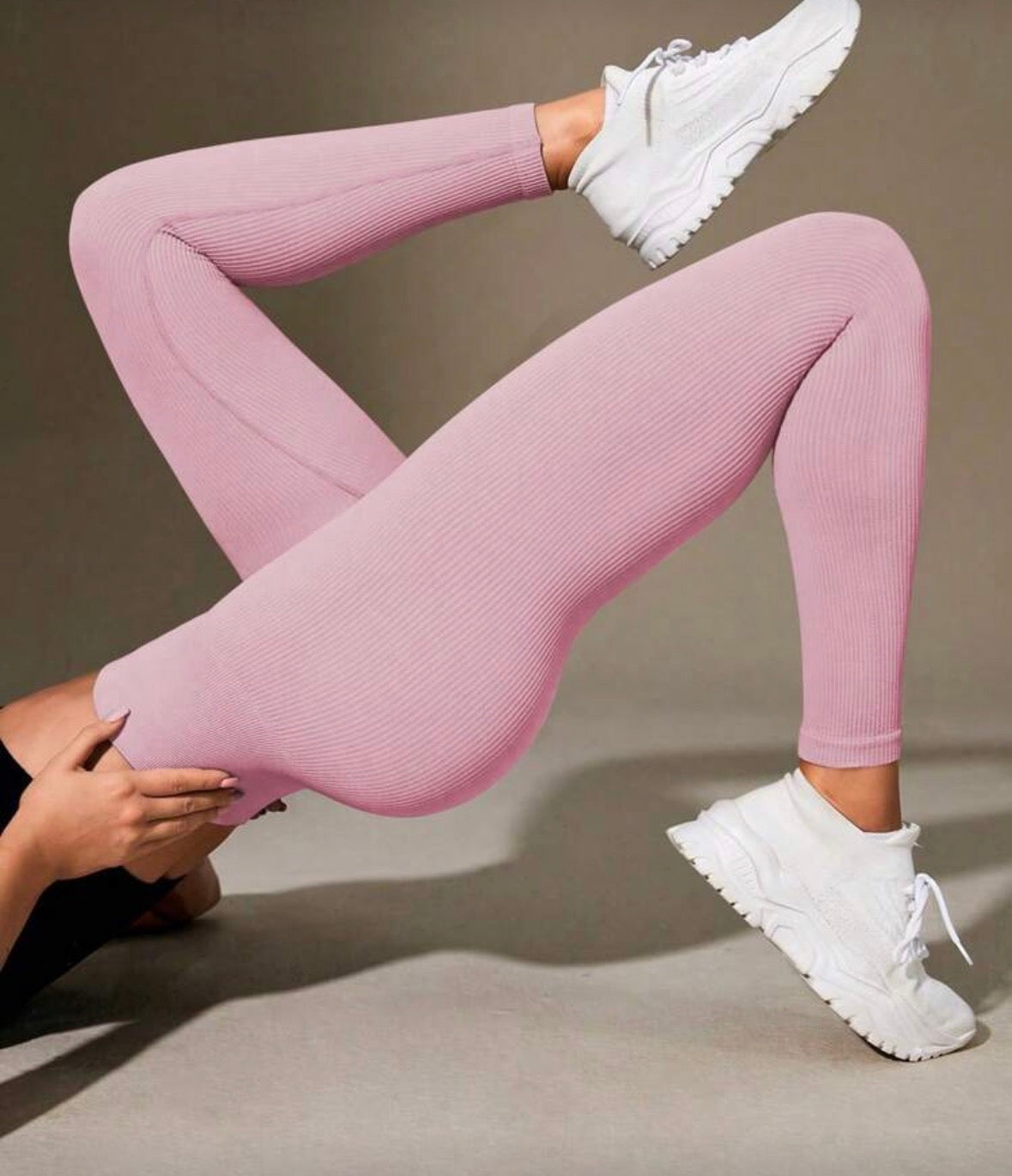 Easithlete High Waisted Ribbed Seamless Slim Leggings For Women