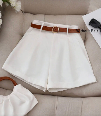 Franclia Casual/Commuting Versatile Solid Color Loose Shorts