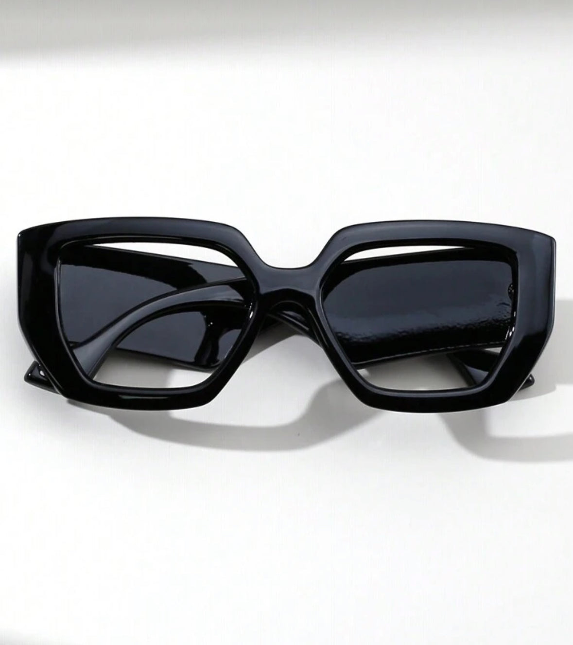 1pc Women's Vintage Print Square Non-Prescription Glasses