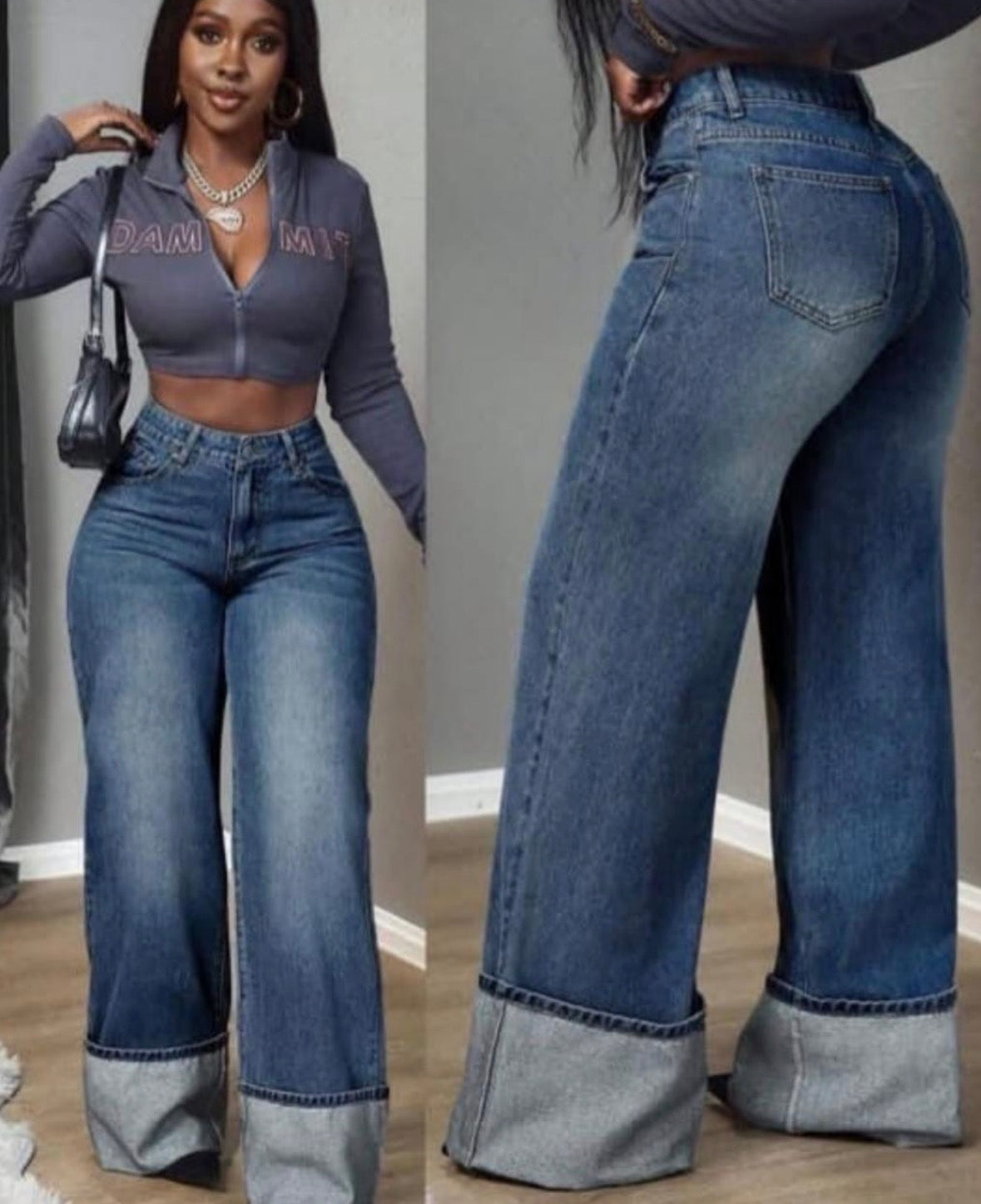 Women’s loose casual pocket versatile flare long pants