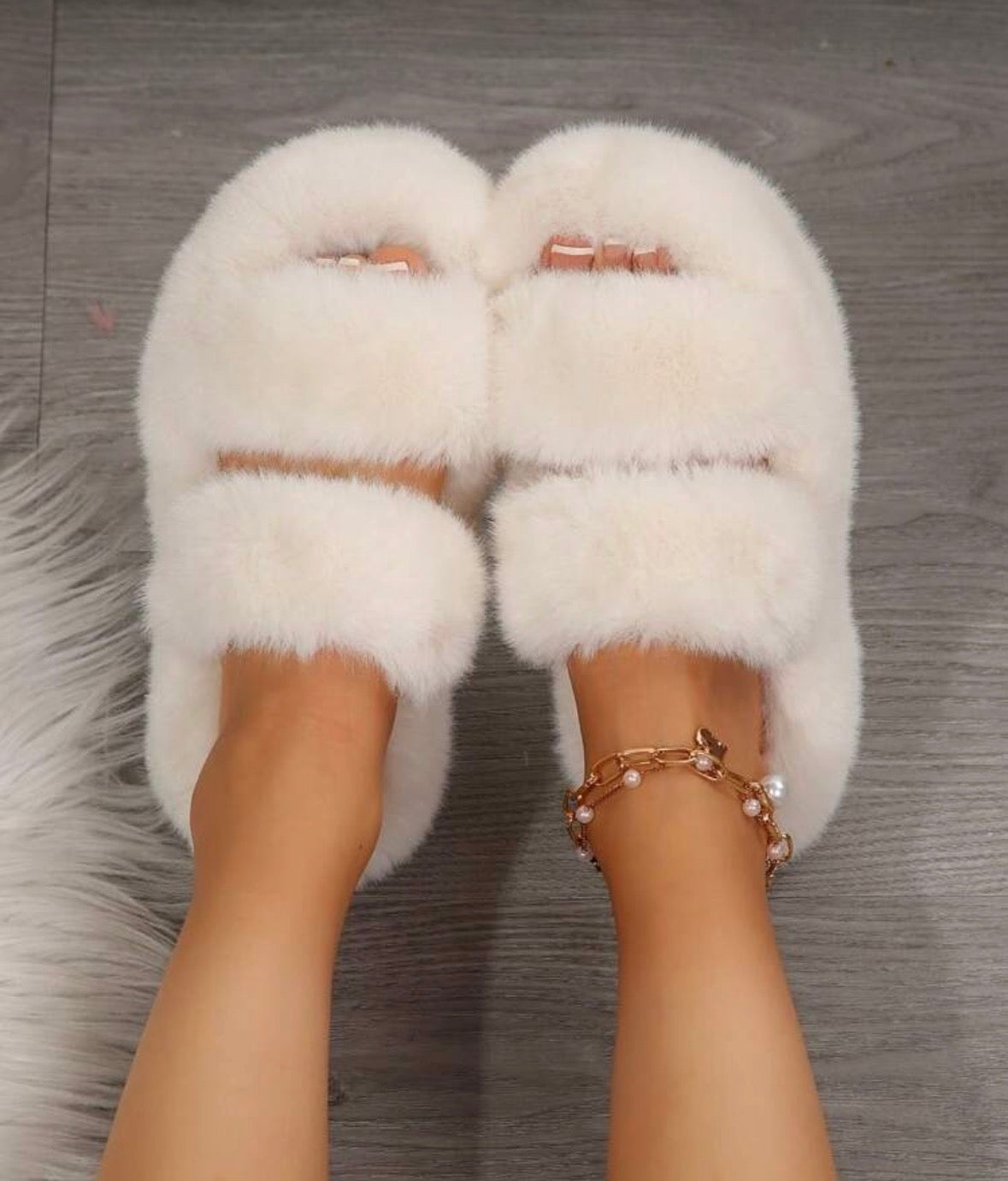 2025 New Fluffy Slippers For Women, Thick Sole Plush Slip-On Slippers For Outdoor & Indoor Wear