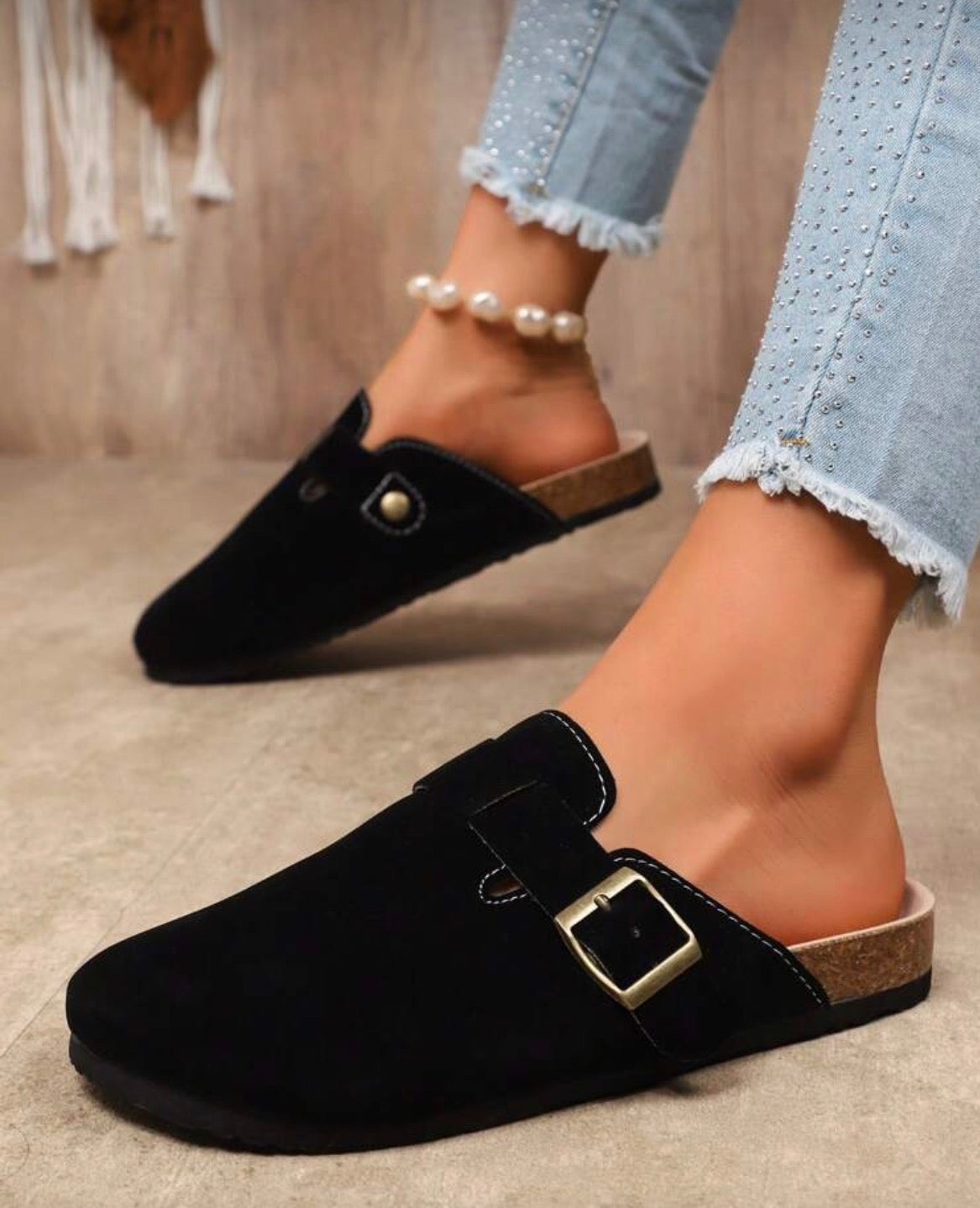 2024 Spring New Boken Thick Sole Slip-On Mule Sandals For Women