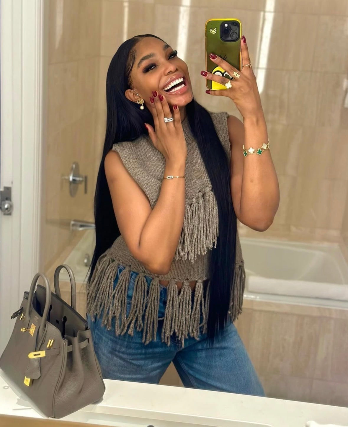 Women Fashion Solid Color Sleeveless Knit Fringe Decor Vest Top Blouse