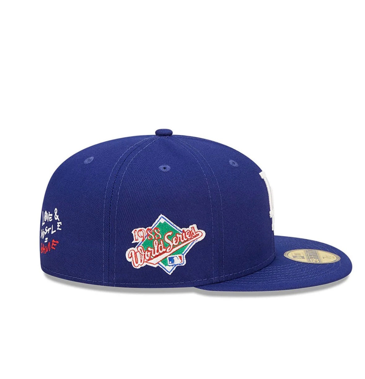Los Angeles dodgers MLB team heart blue 59Fifty fitted cap