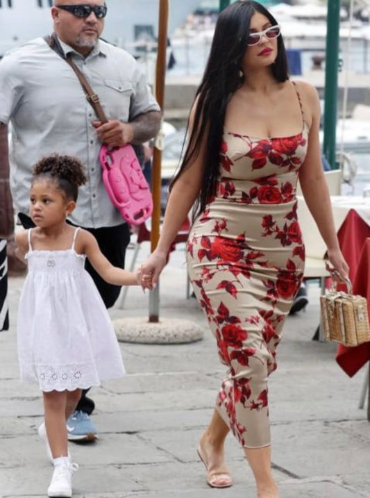 Women’s multi color open chest long summer sleeveless dress