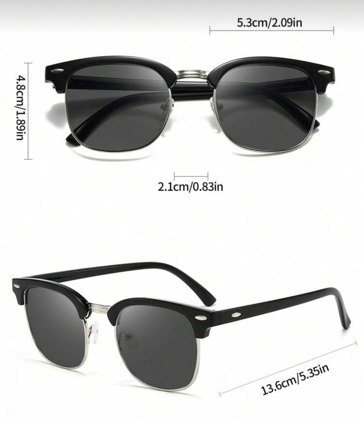 1pc Fashionable Half-Frame Black Fashion Glasses, Summer Beach Wear For Men