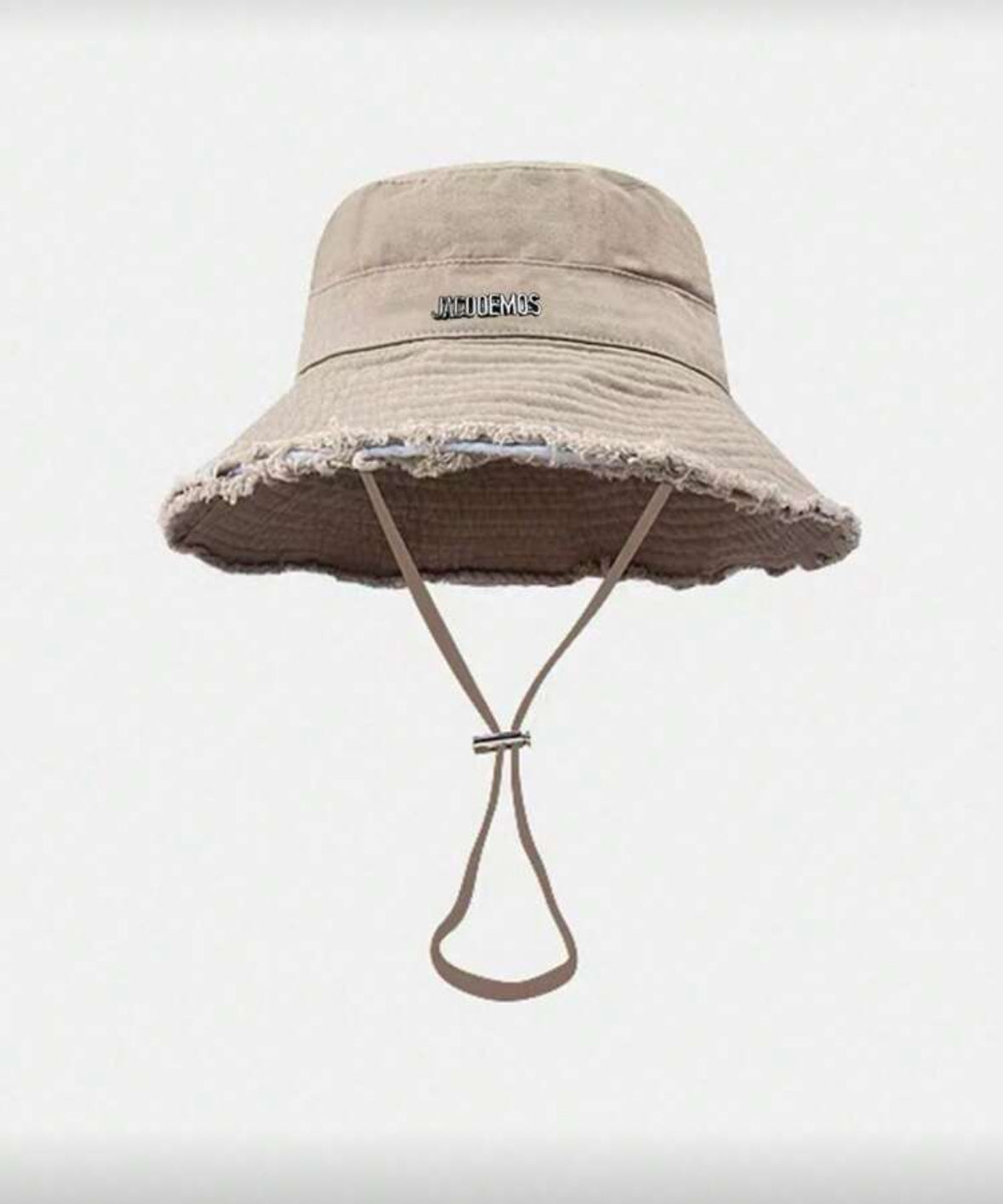 Korean Style Frayed Metal Letter Bucket Hat