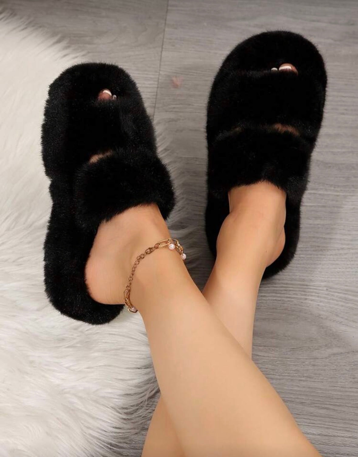 2025 New Fluffy Slippers For Women, Thick Sole Plush Slip-On Slippers For Outdoor & Indoor Wear